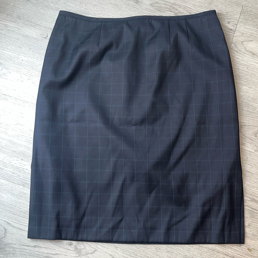 Like new Signatue by Larry Levine navy blue striped skirt